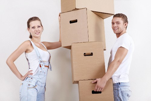 Professional movers handling delicate items